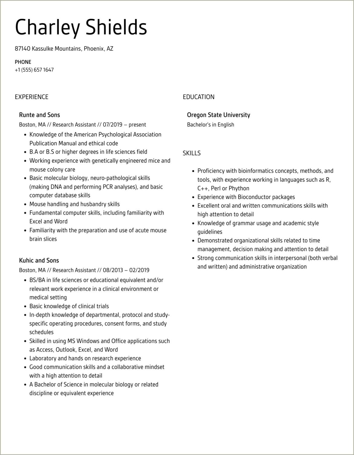 40+ Research Assistant Resume Samples Jobherojobhero