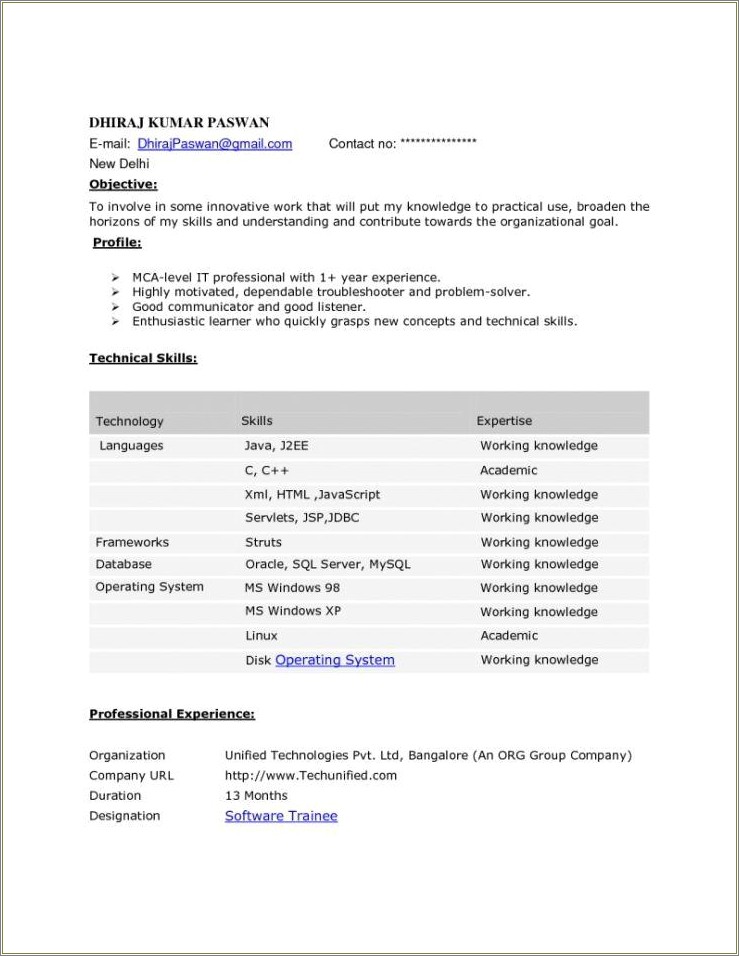 9 Years Of Experience On Resume