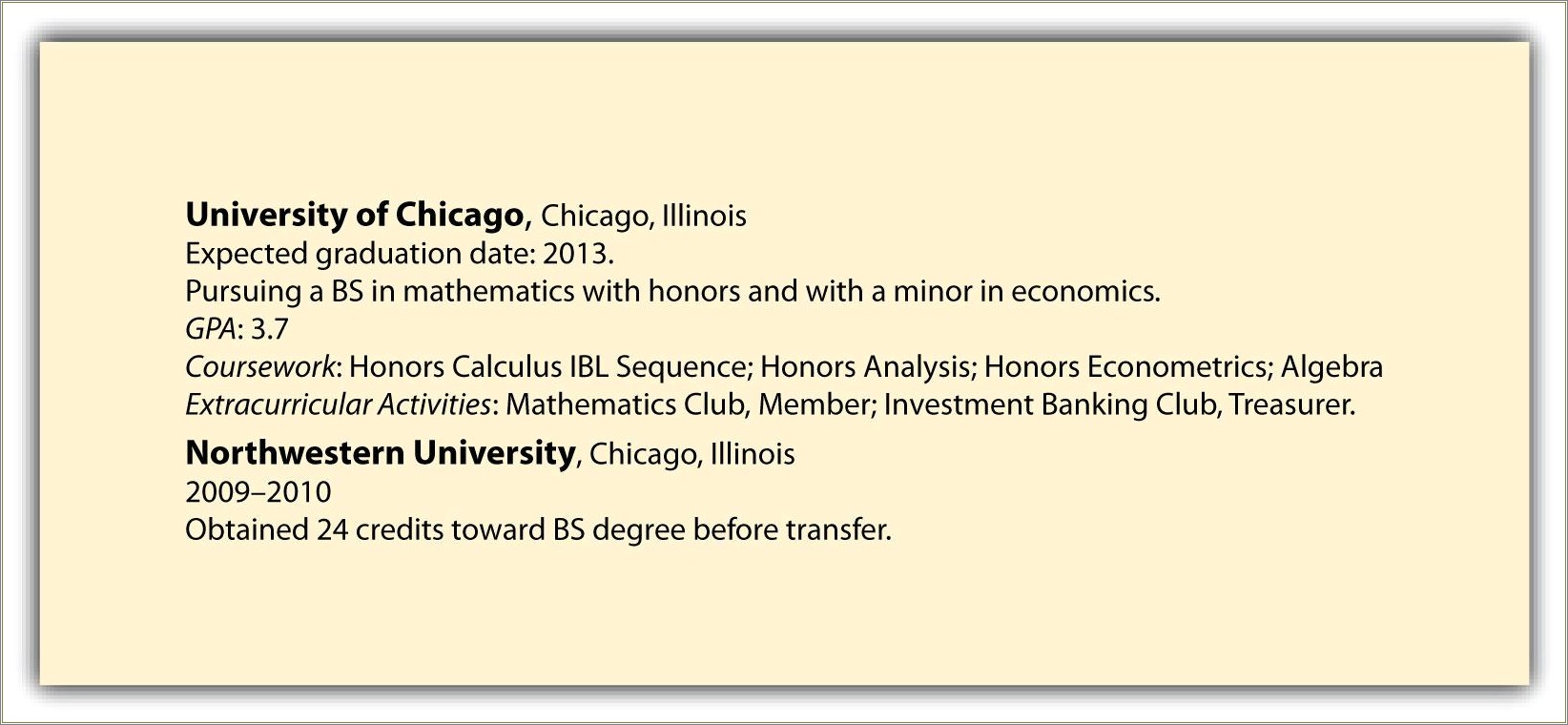 A Degree Or School First On Resume