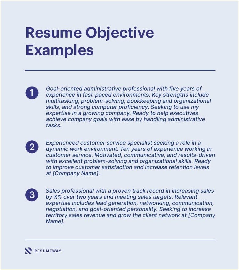 A Good Example Of A Resume Objective