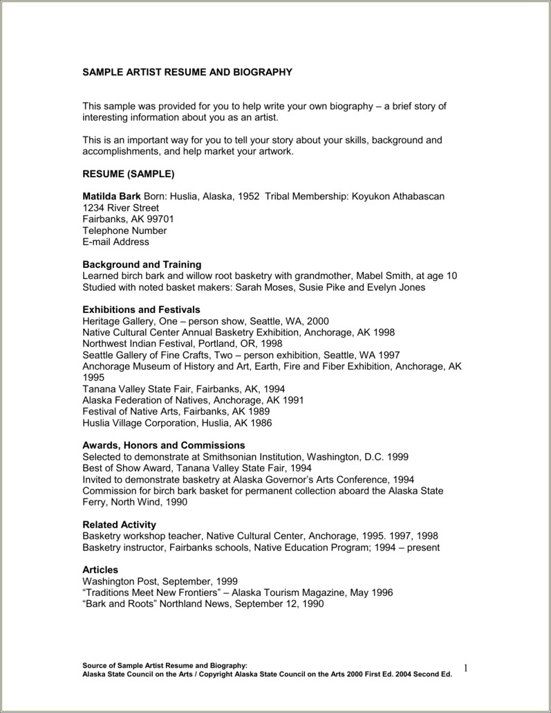 A Good Resume For A Workshop Painter