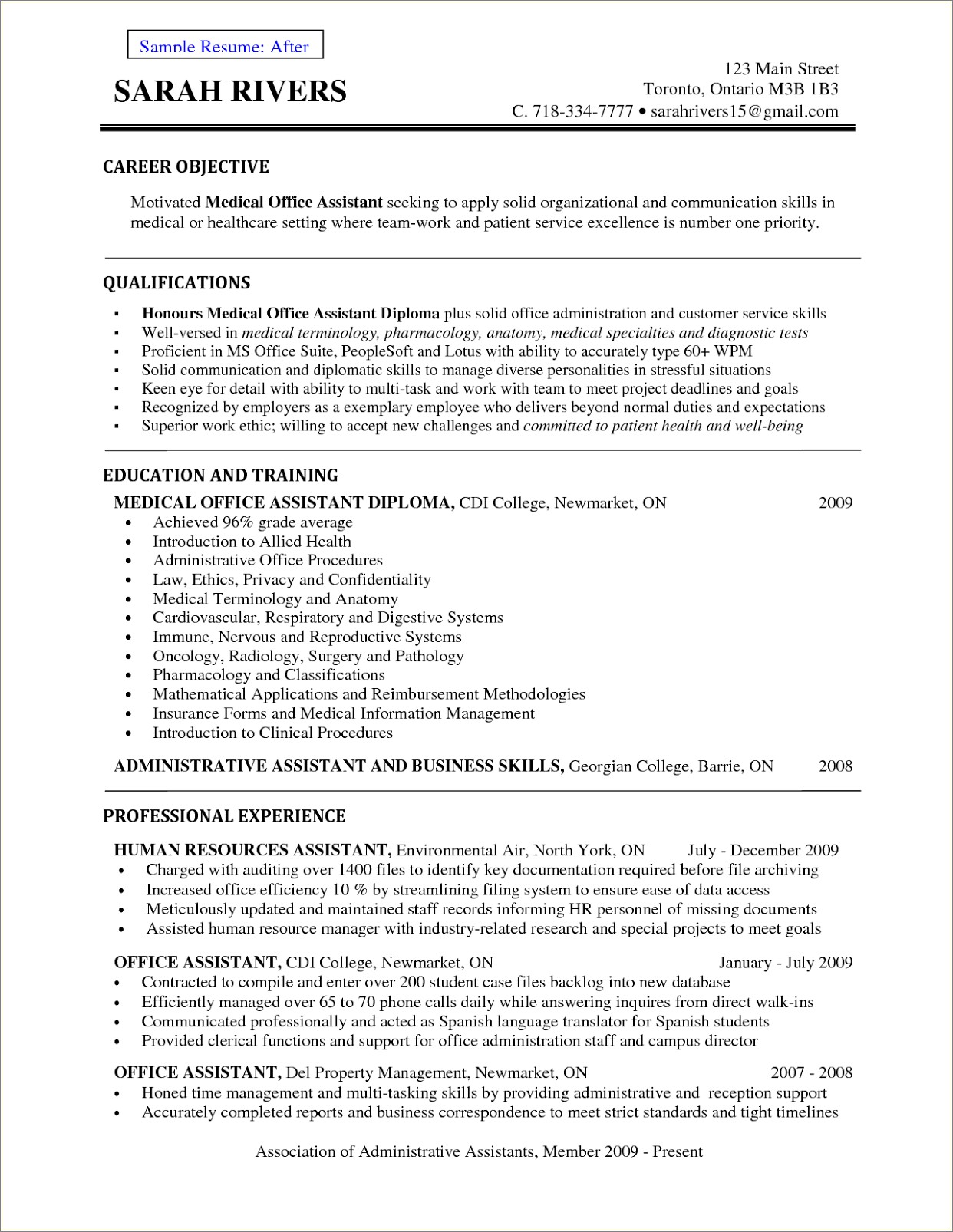 A Manager's Objective In A Resume Sample