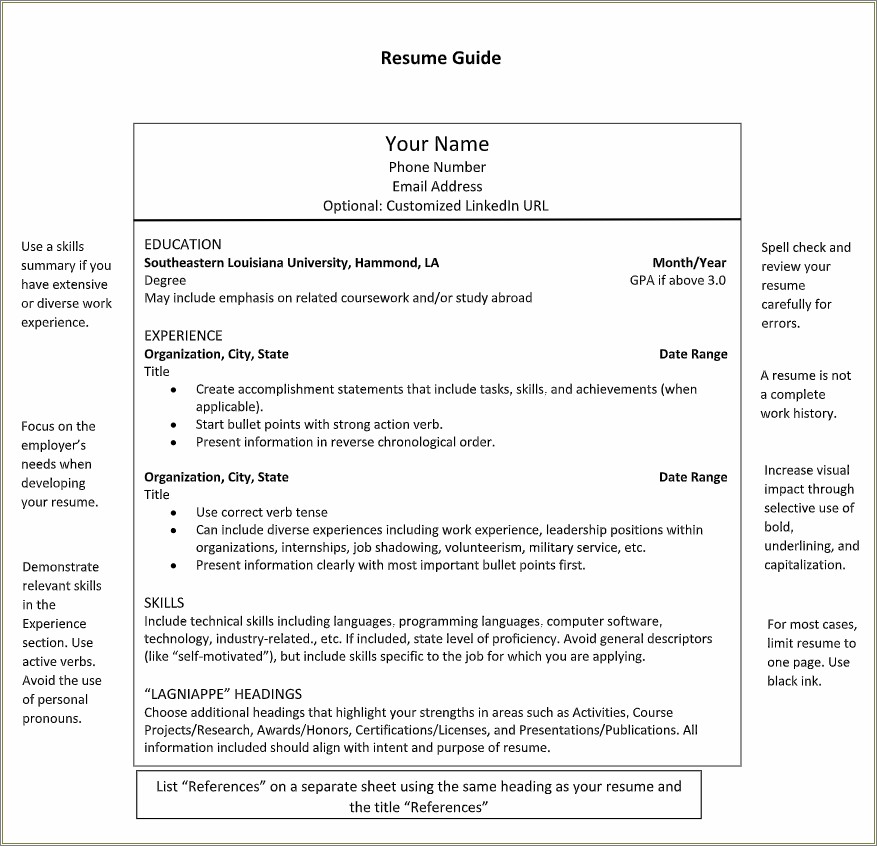 A Resume That Includes Work History And Skills