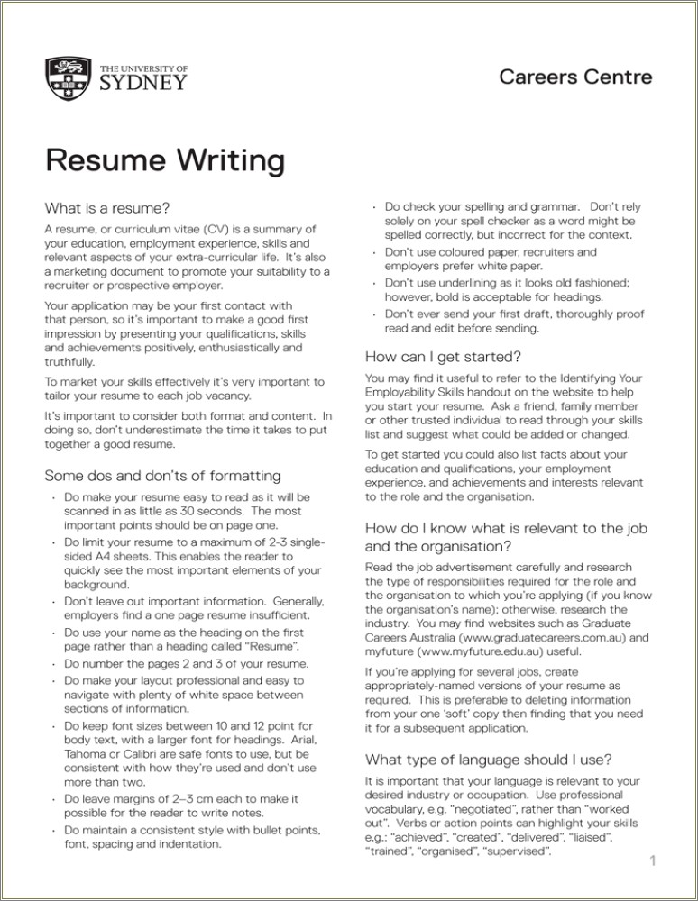 A Resume Versus A Career Job