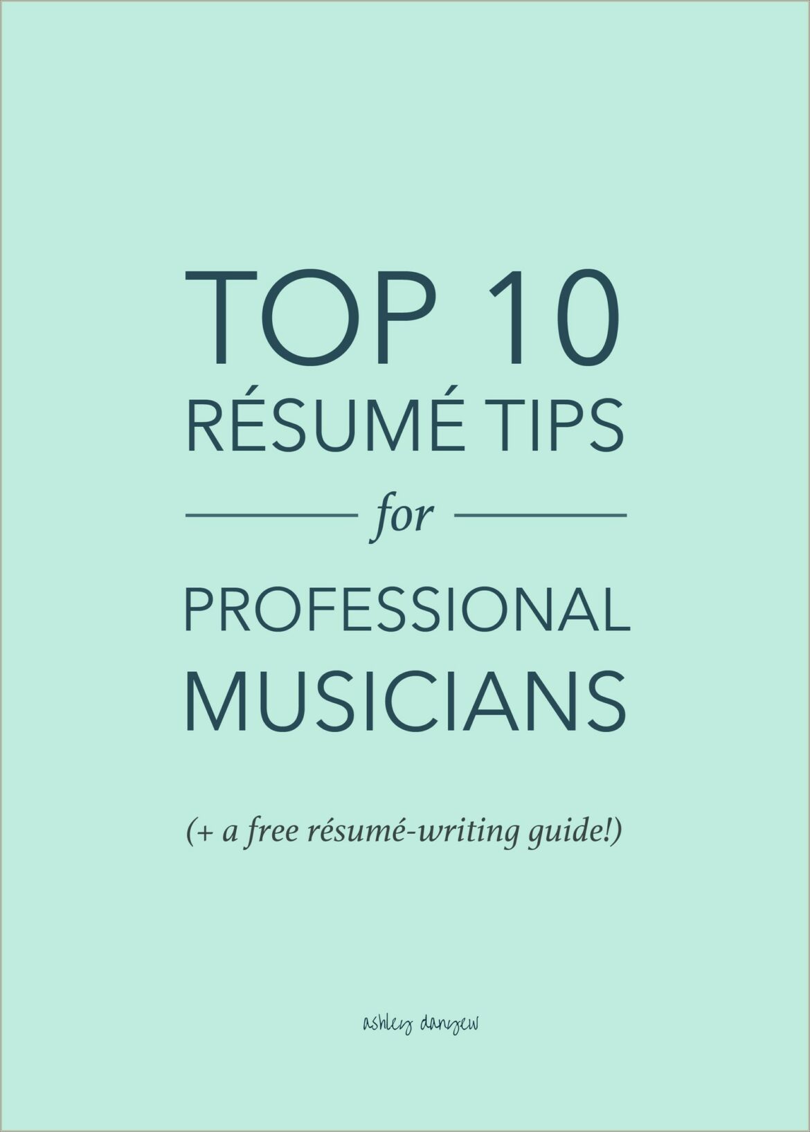 A Written Example Of A Musician Resume