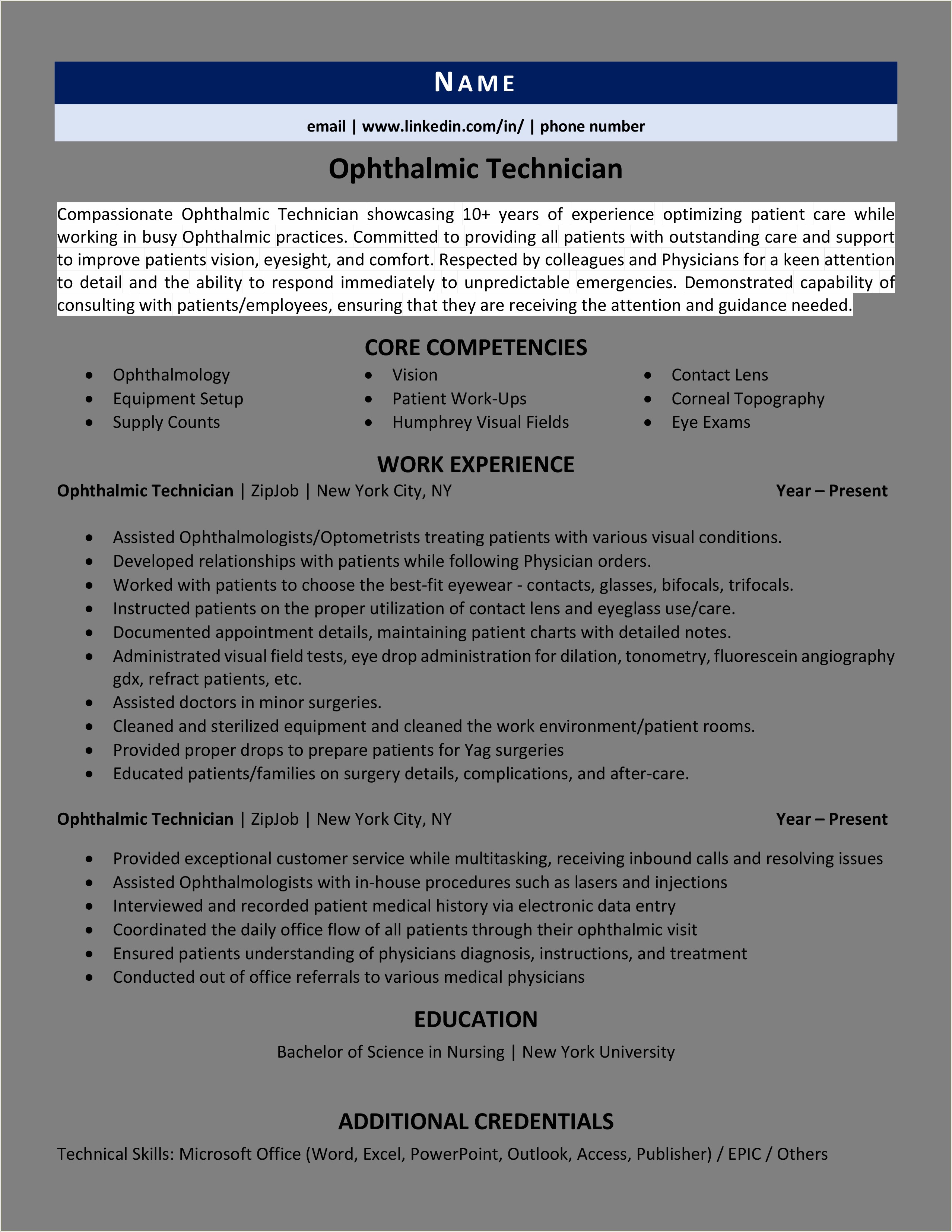 Ability And Skills On Resume Example