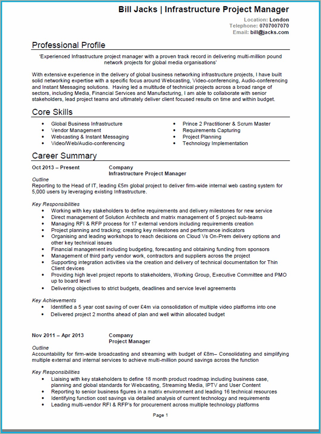 Academic Project Create A Business Case Resume Example