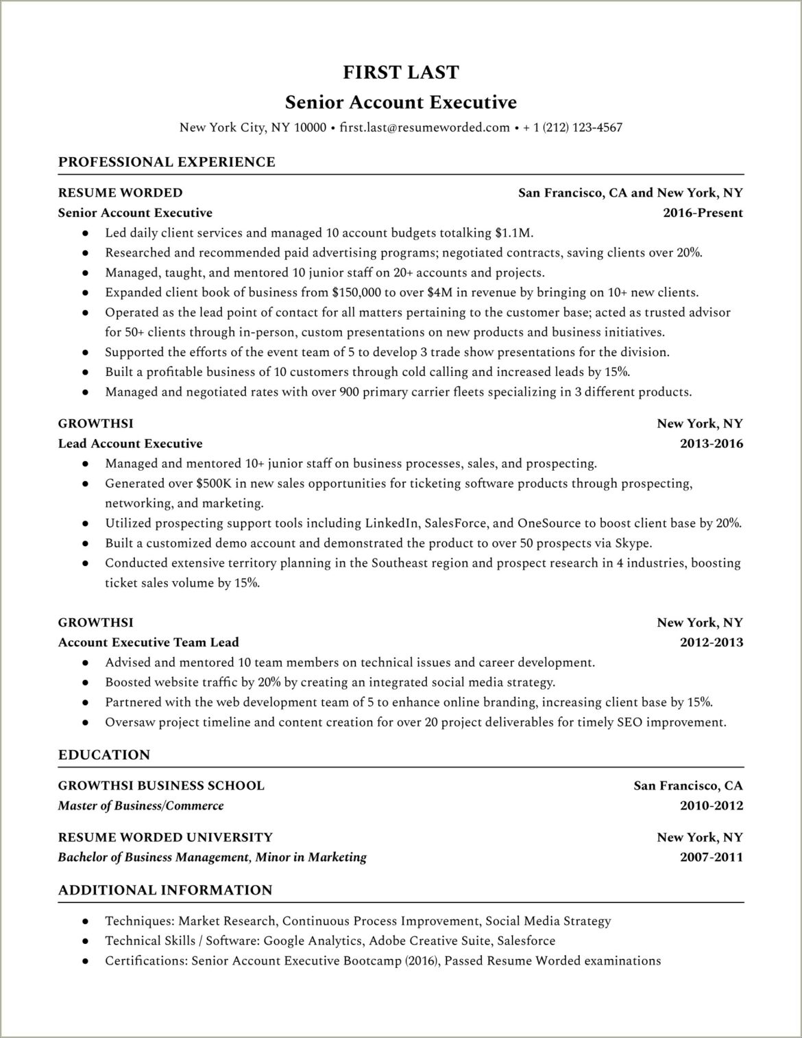 Account Executive Resume Format In Word Download