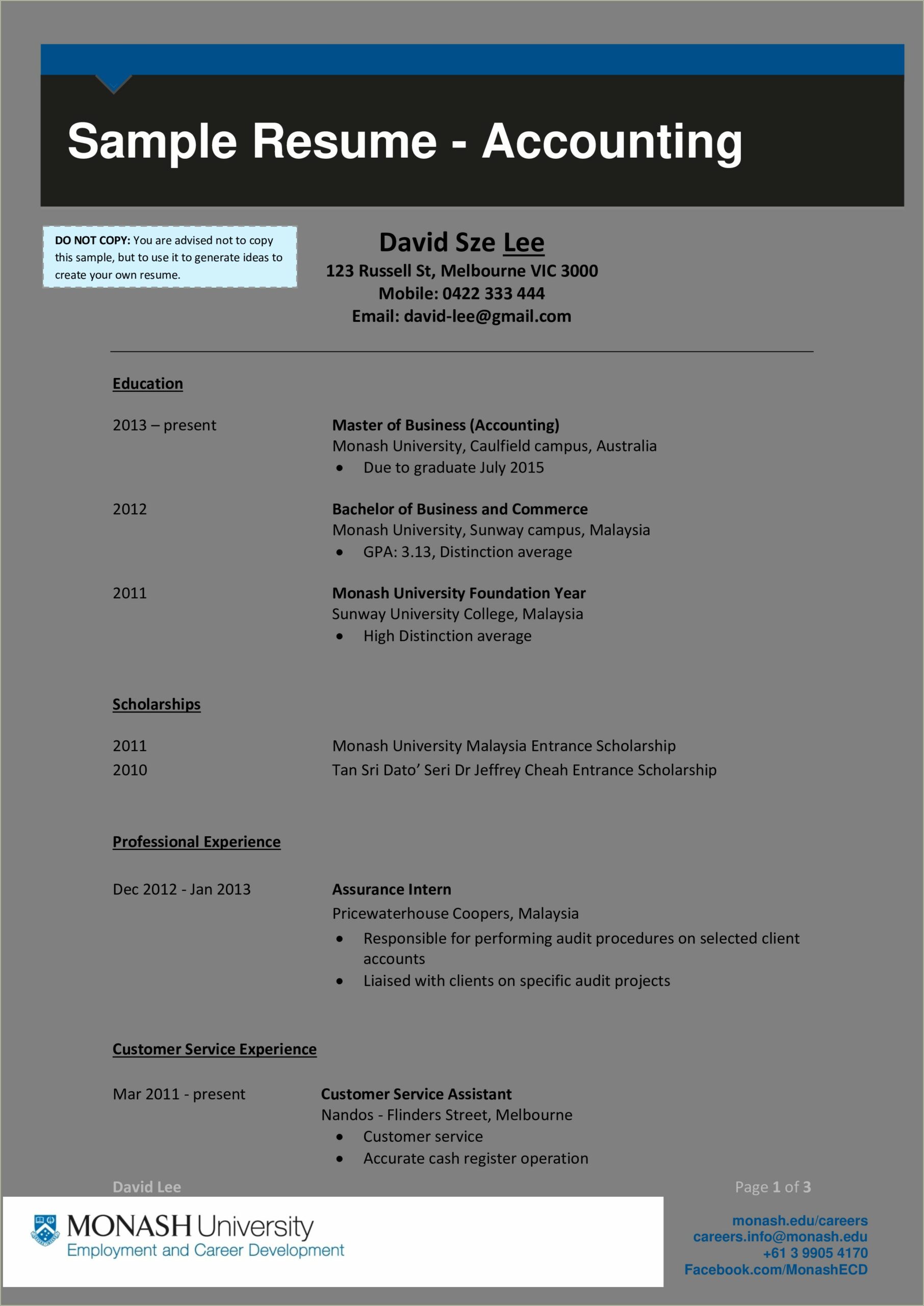 Accountant Resume Template With Summary Qualification