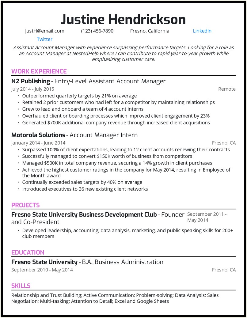 Accounting Manager Job Description For Resume