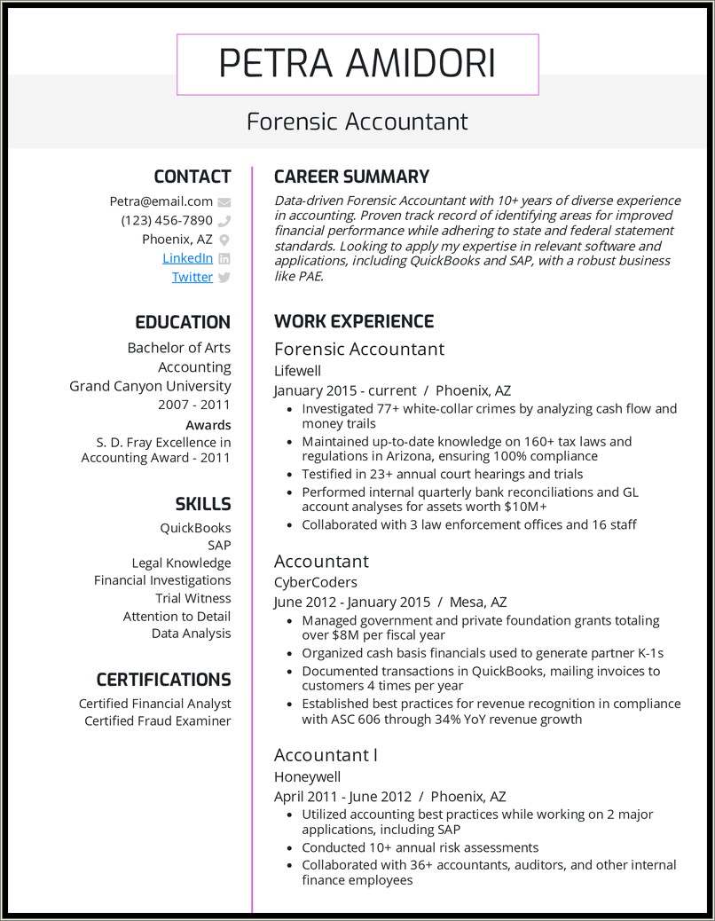 Accounting Resume Examples With Technical Skills