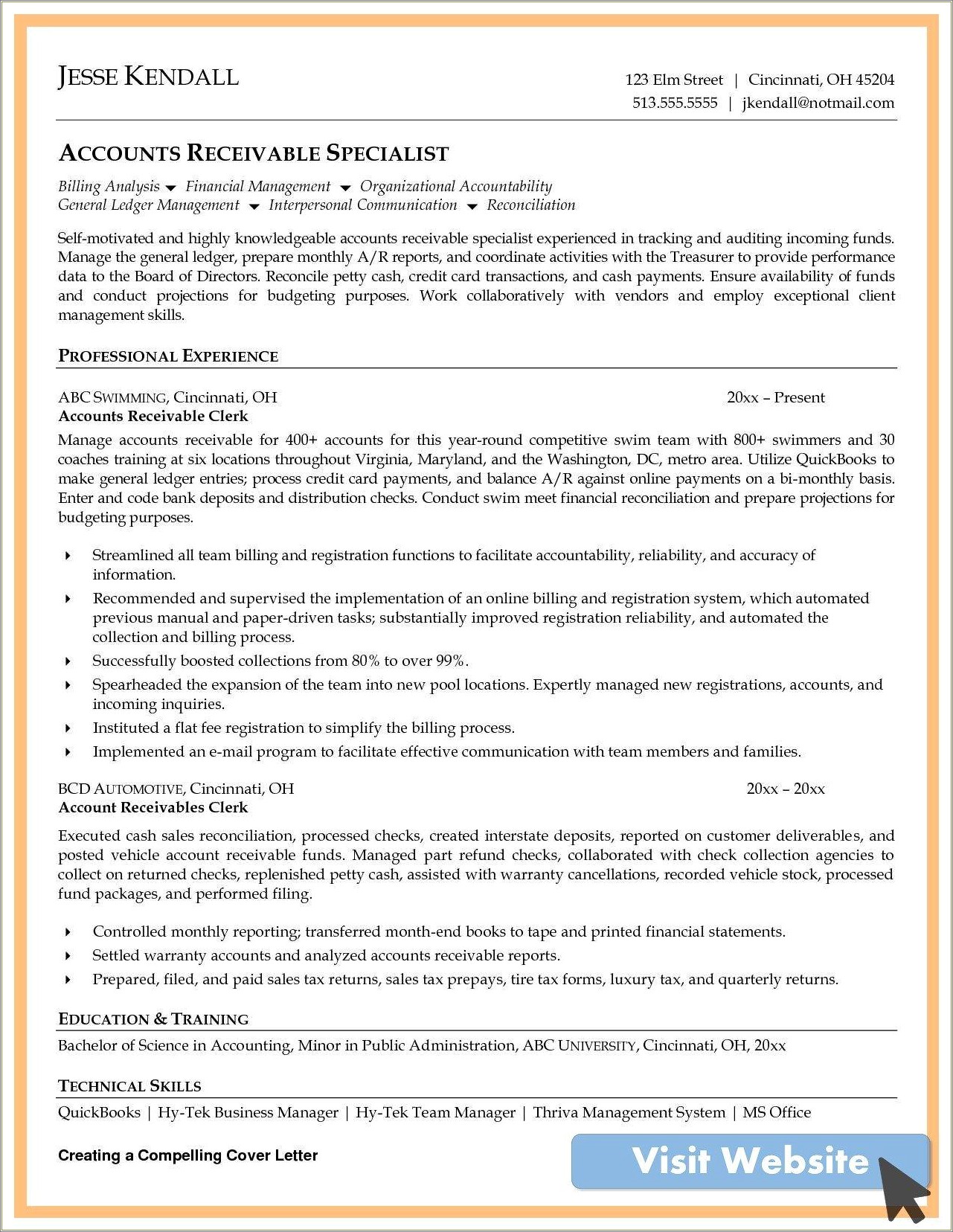 Accounts Payable Resume Cover Letter Sample