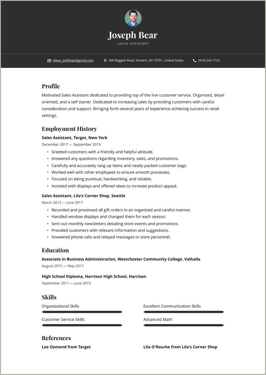 Achievements In Resume For Freshers Example