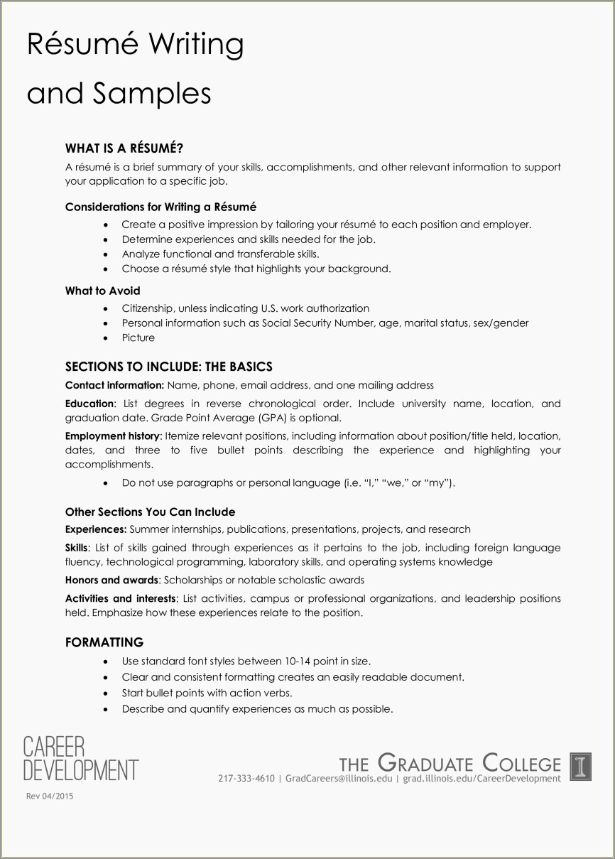 Action Word Resume Leadership Management Position