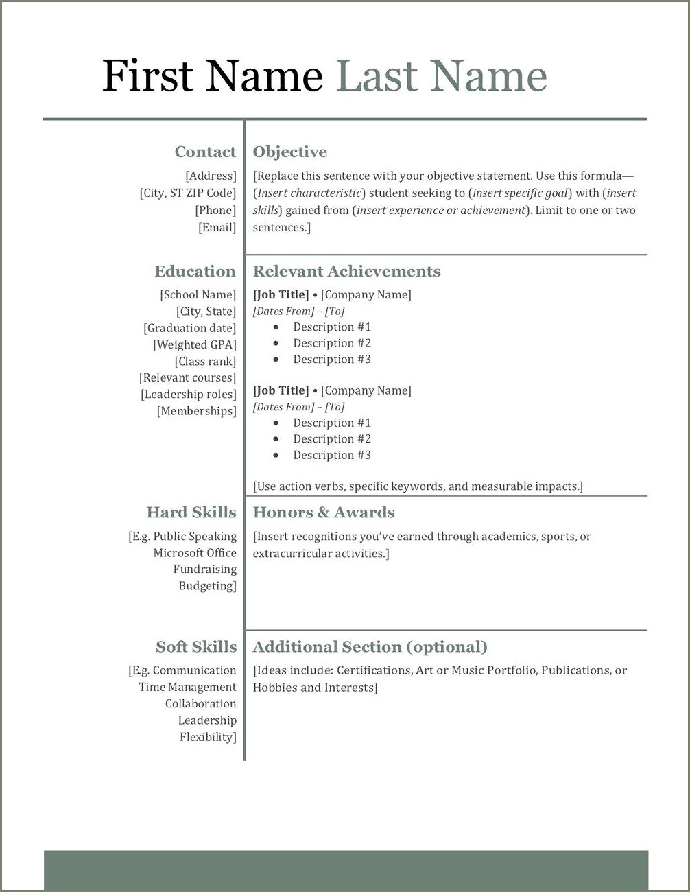 Activites To Put For College Resume