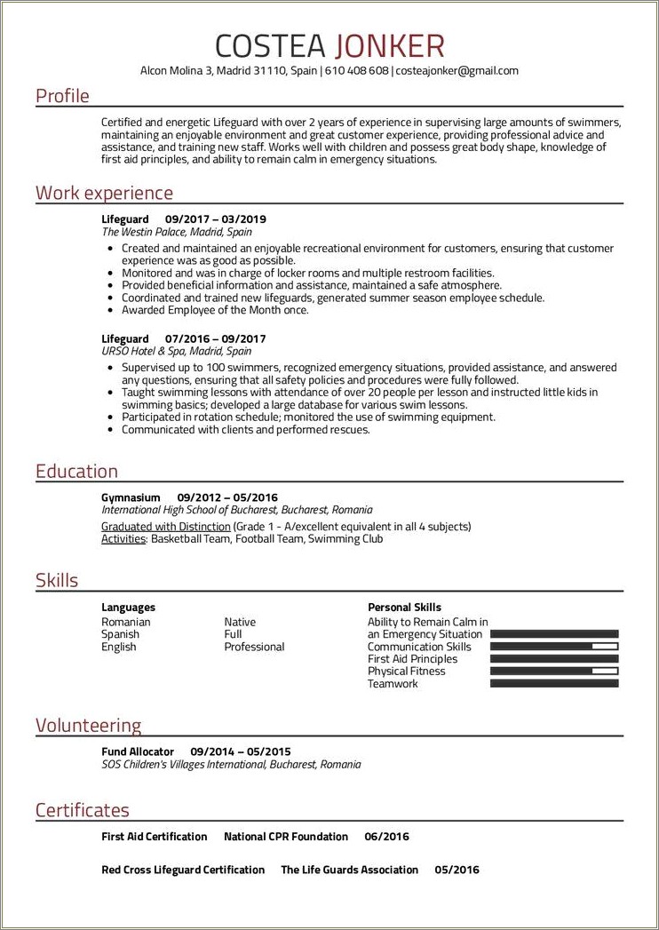 Activities Section Of Resume Examples Kids Football Games