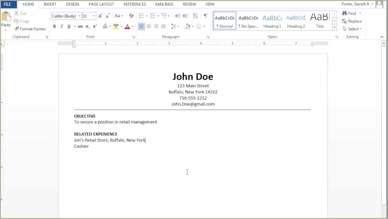 Add Lines In Word For Resume