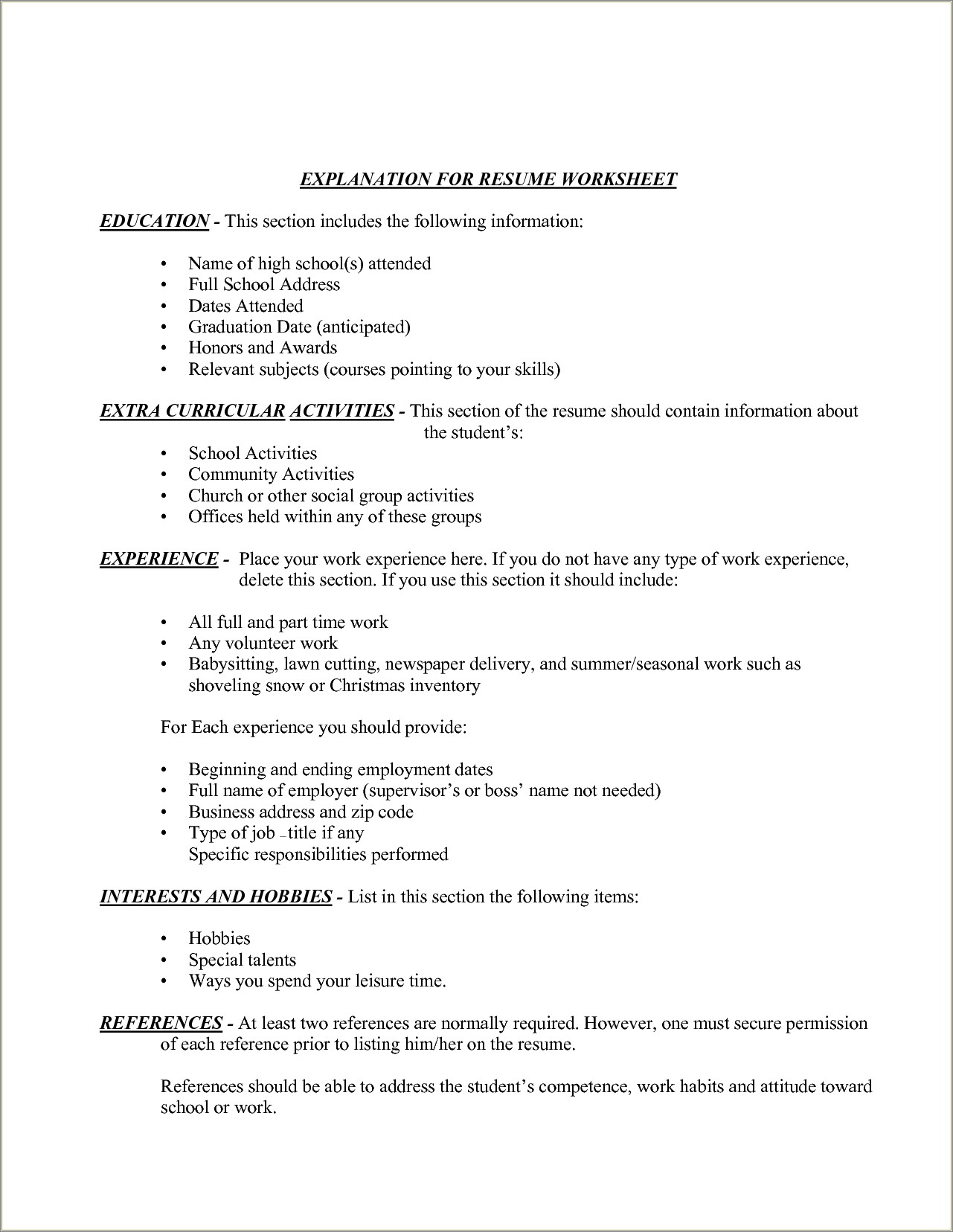 Additional Skills And Activities In Resume