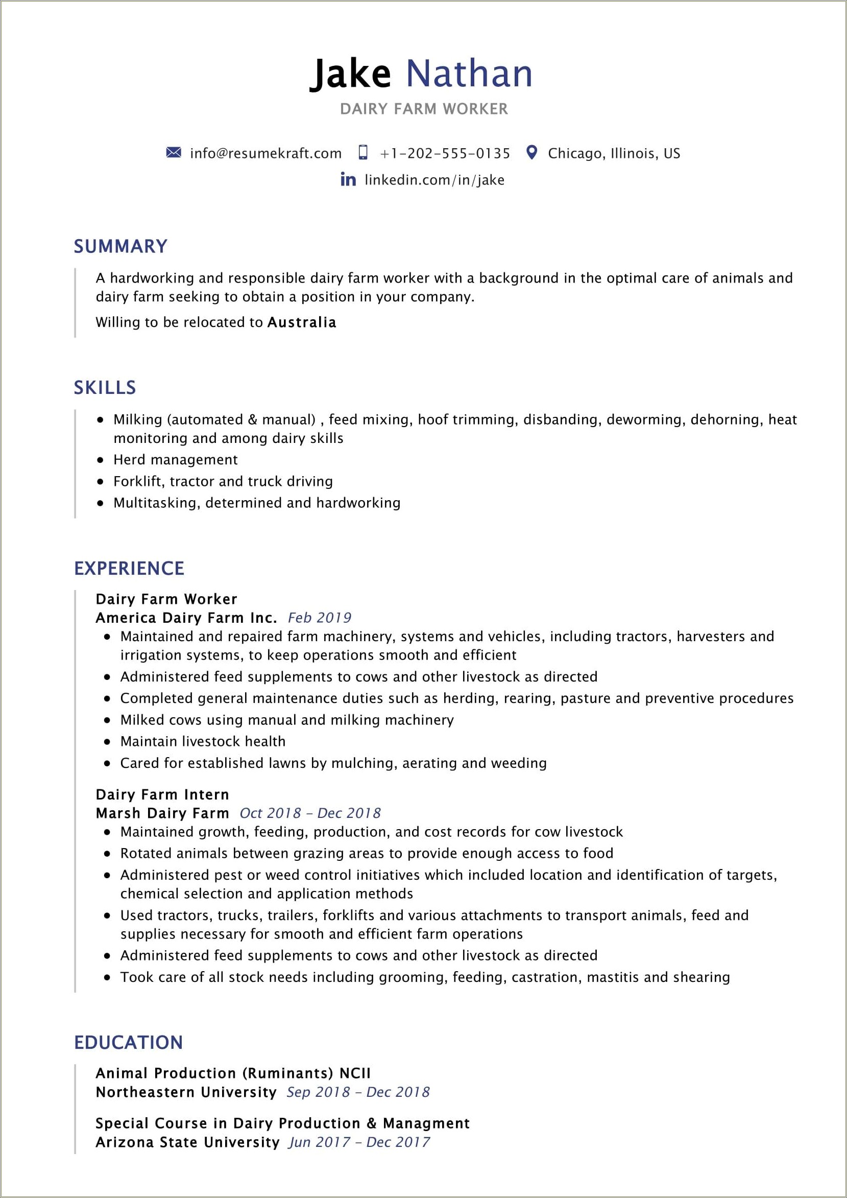 Additional Skills For Resume Factory Worker