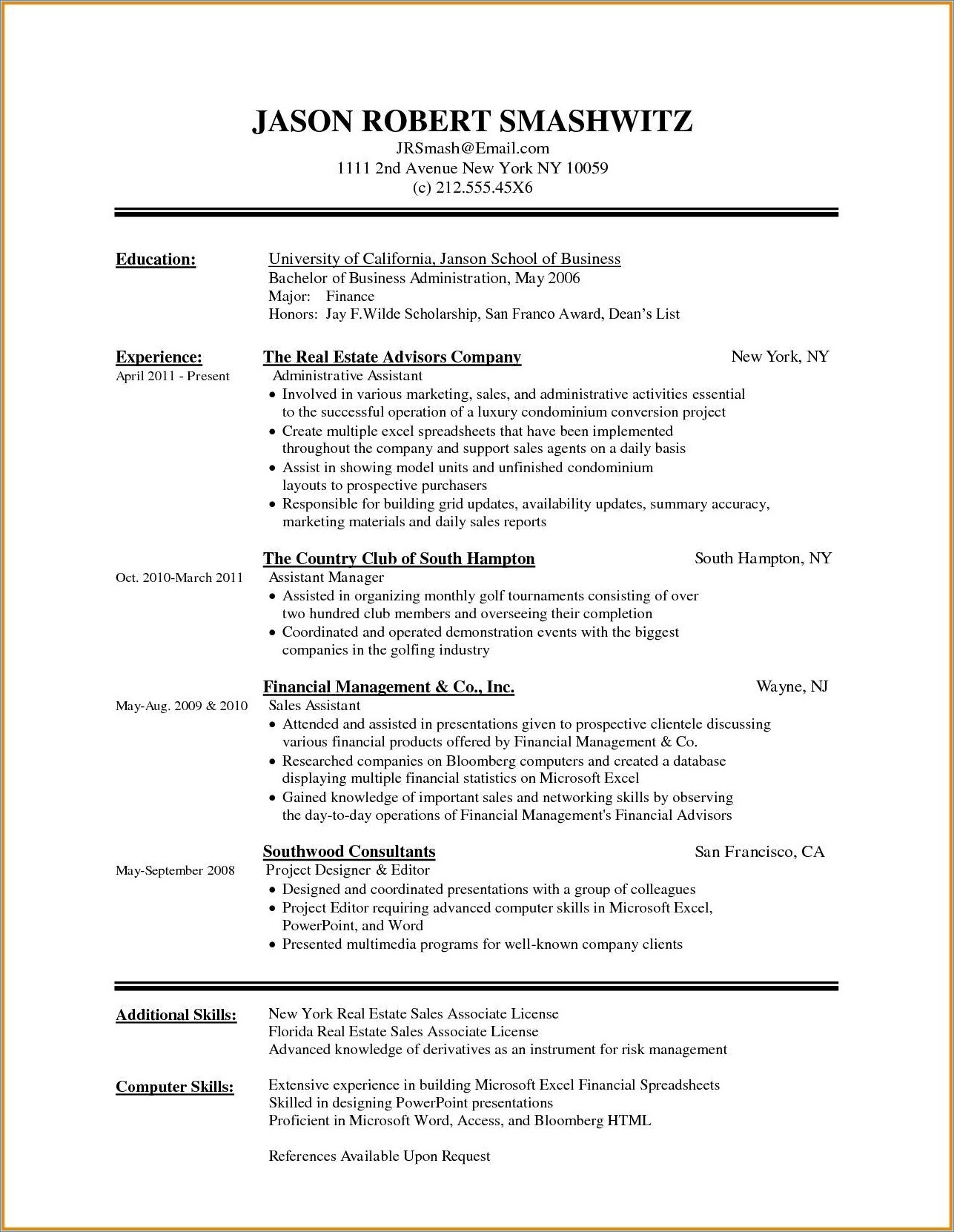 Additional Skills For Resume Ms Office
