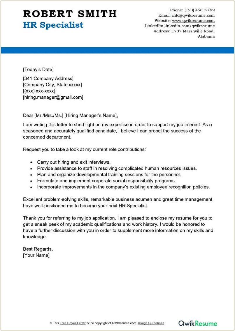 Addressing Cover Letter Resume Human Resources