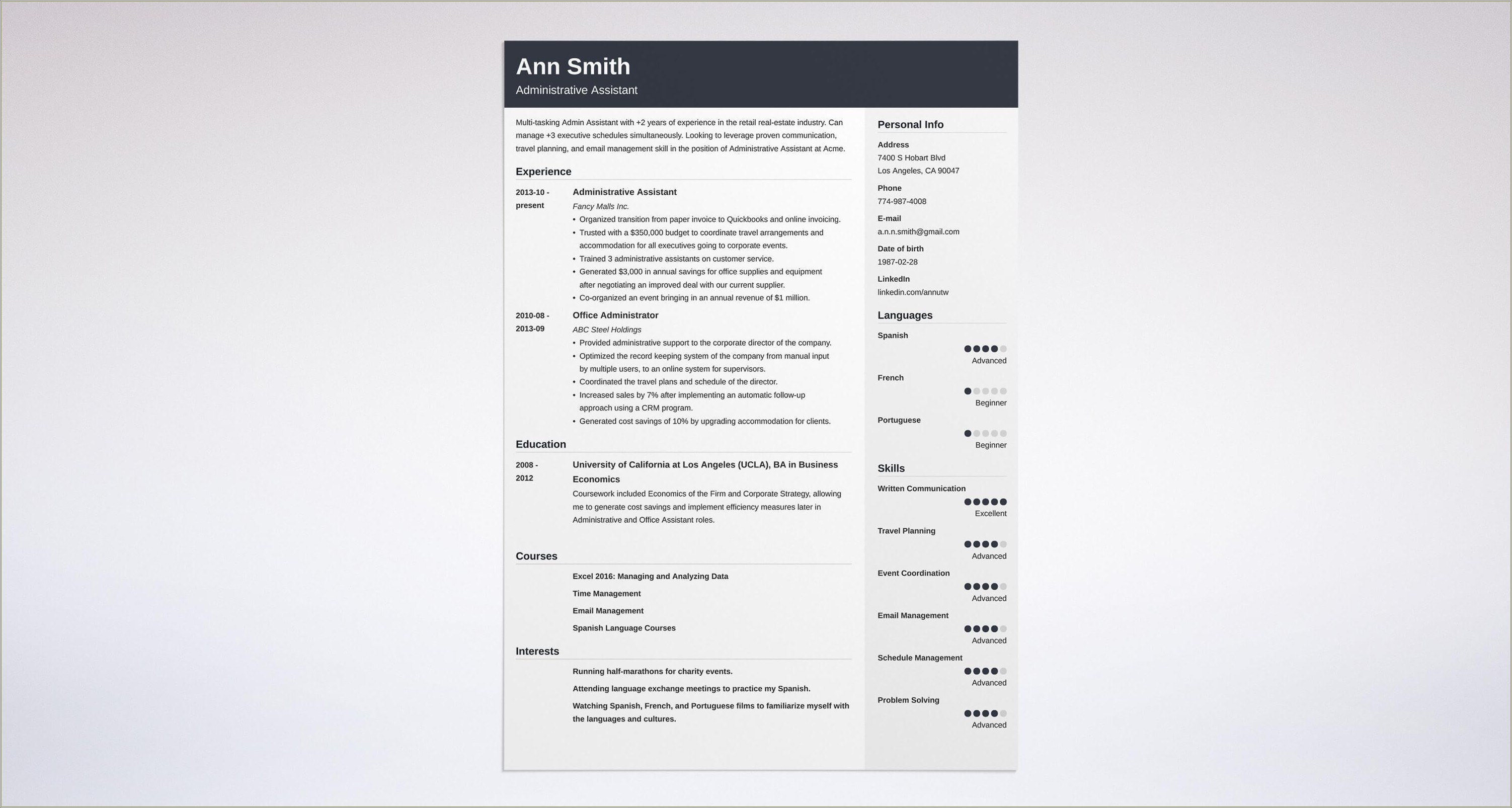 Administrative Assistant Resume Objective Statement Samples