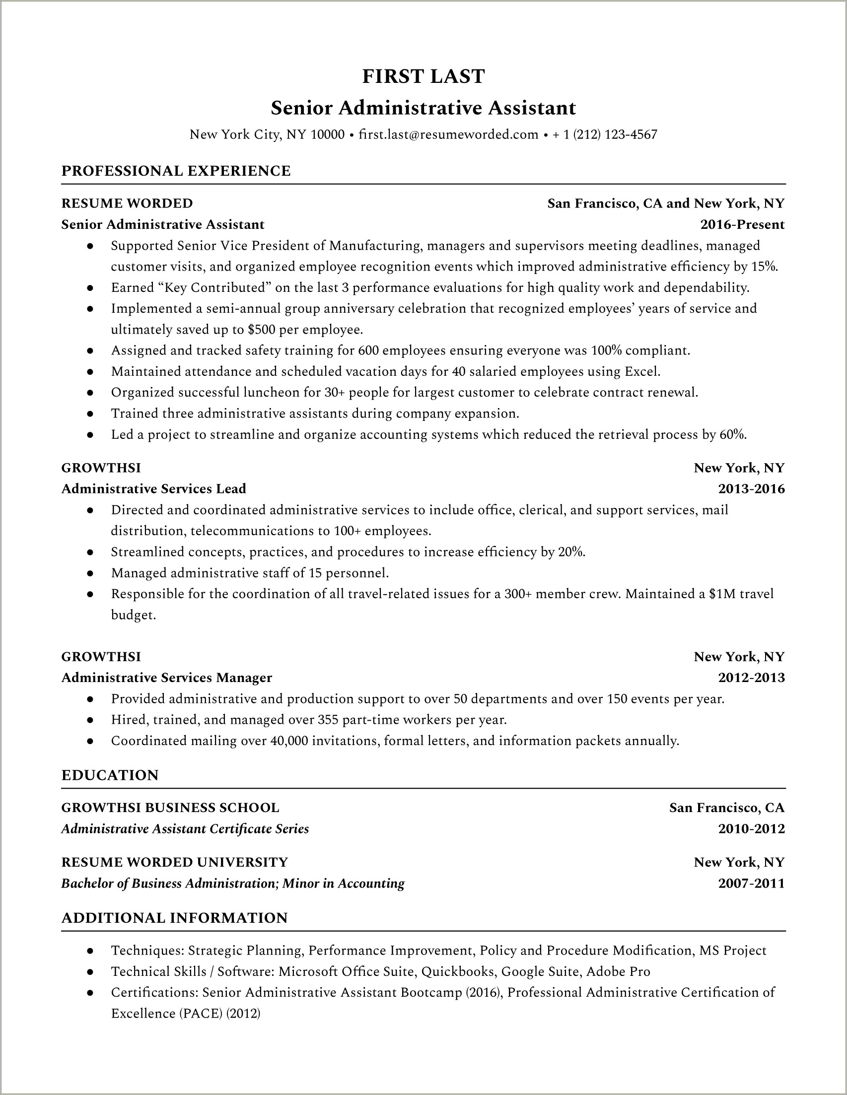 Administrative Assistant Resume Summary Statement Examples