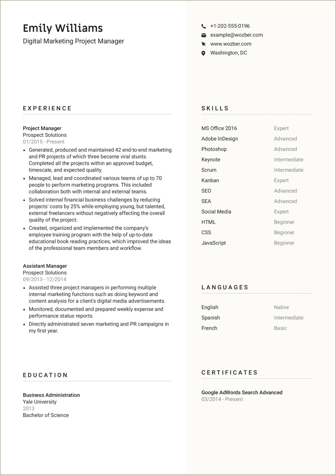 Administrative Assistant Sample Performance Summary Resume