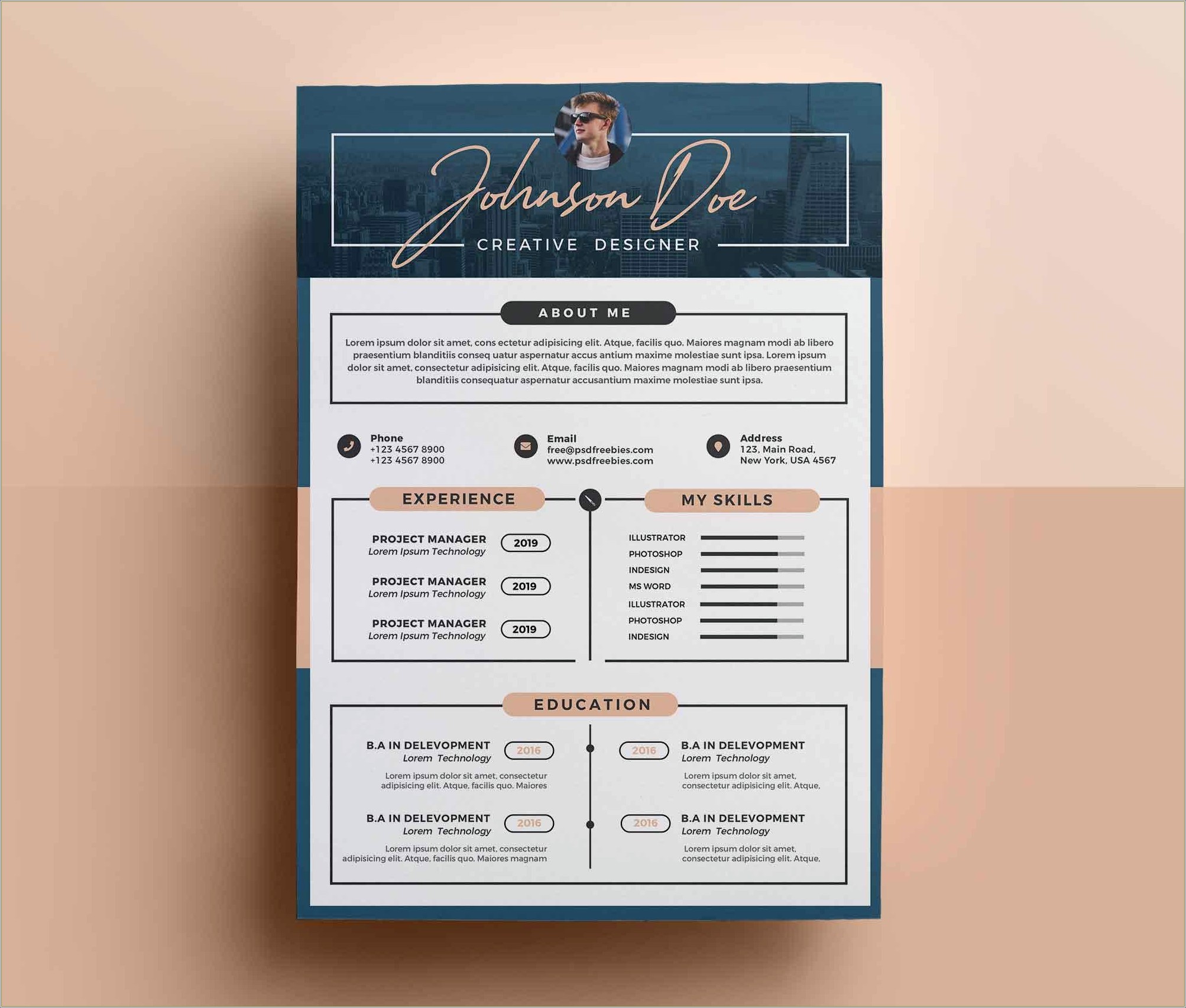 Adobe Photoshop Resume Template Free Download