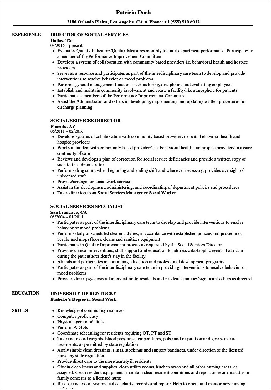 Adult Protective Investigator Social Worker Opportunity Resume