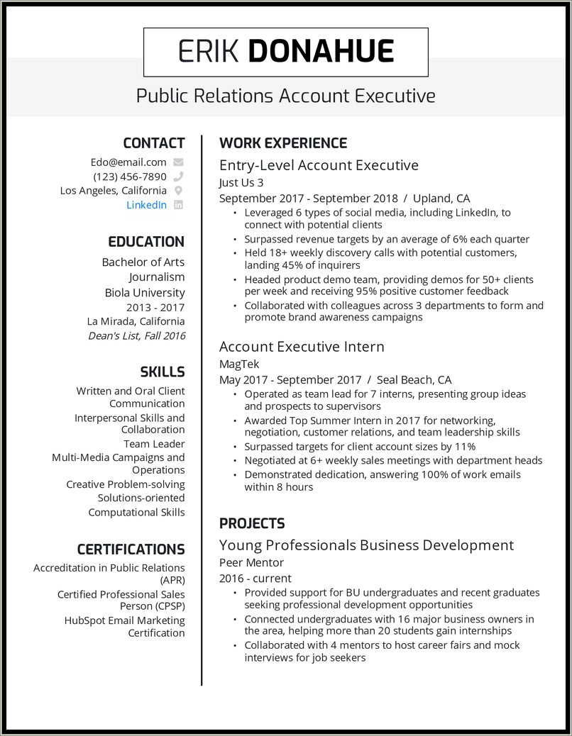 Advertising Account Executive Objectives Resume Objective Livecareer