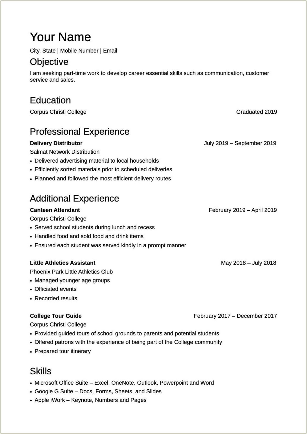 After College Include High School On Resume