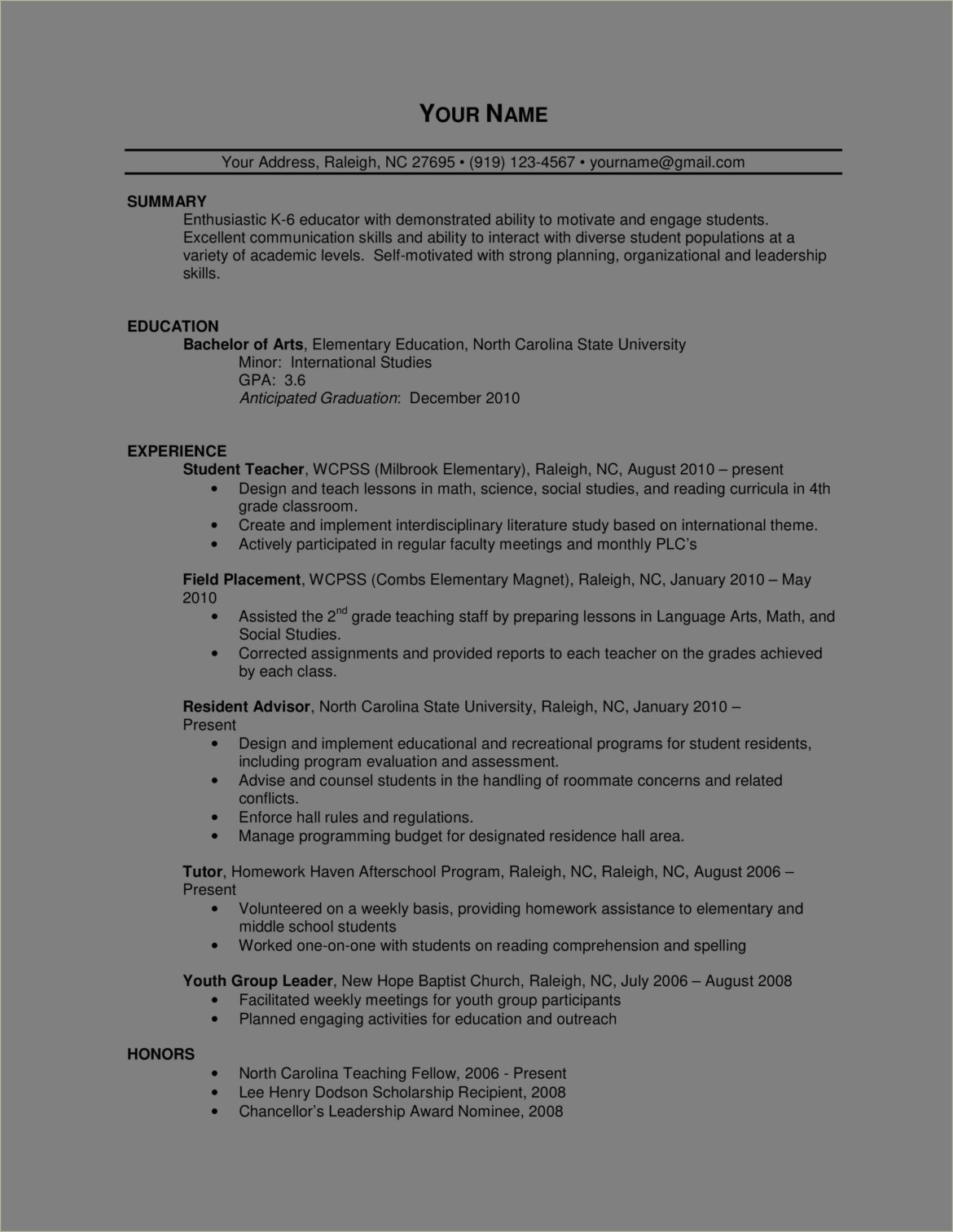 After School Homework Help Teacher Resume