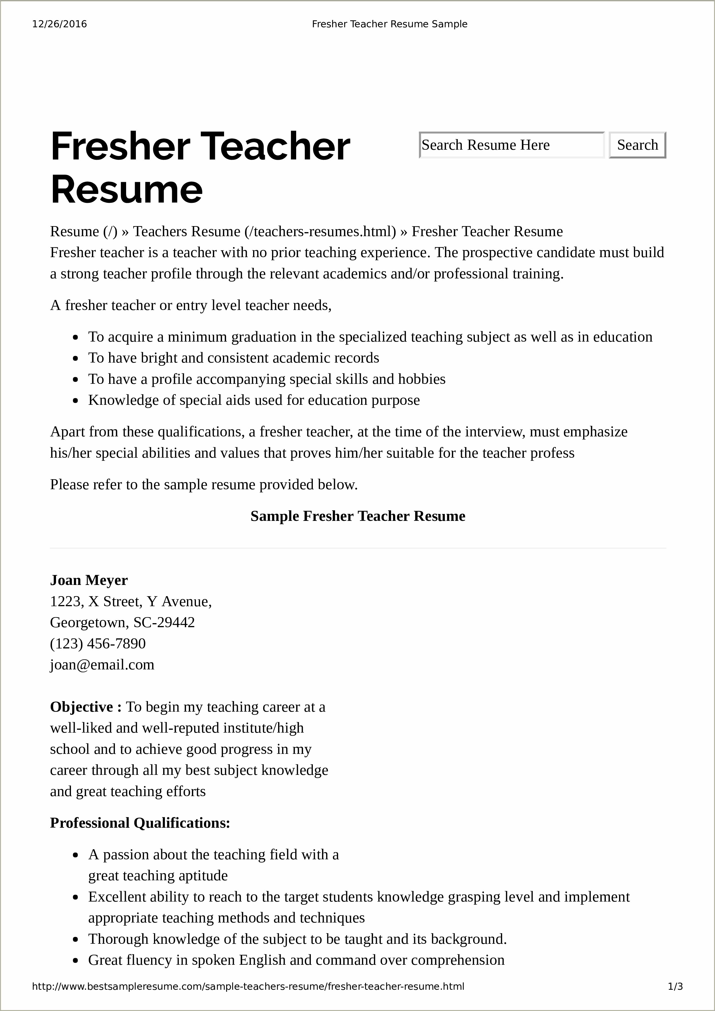 After School Tutor Not Experience Resume