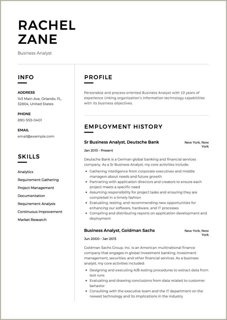 Agile Business Analyst Resume Sample Pdf