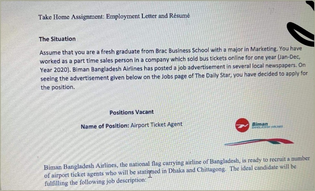 Airline Ticket Agent Job Description Resume