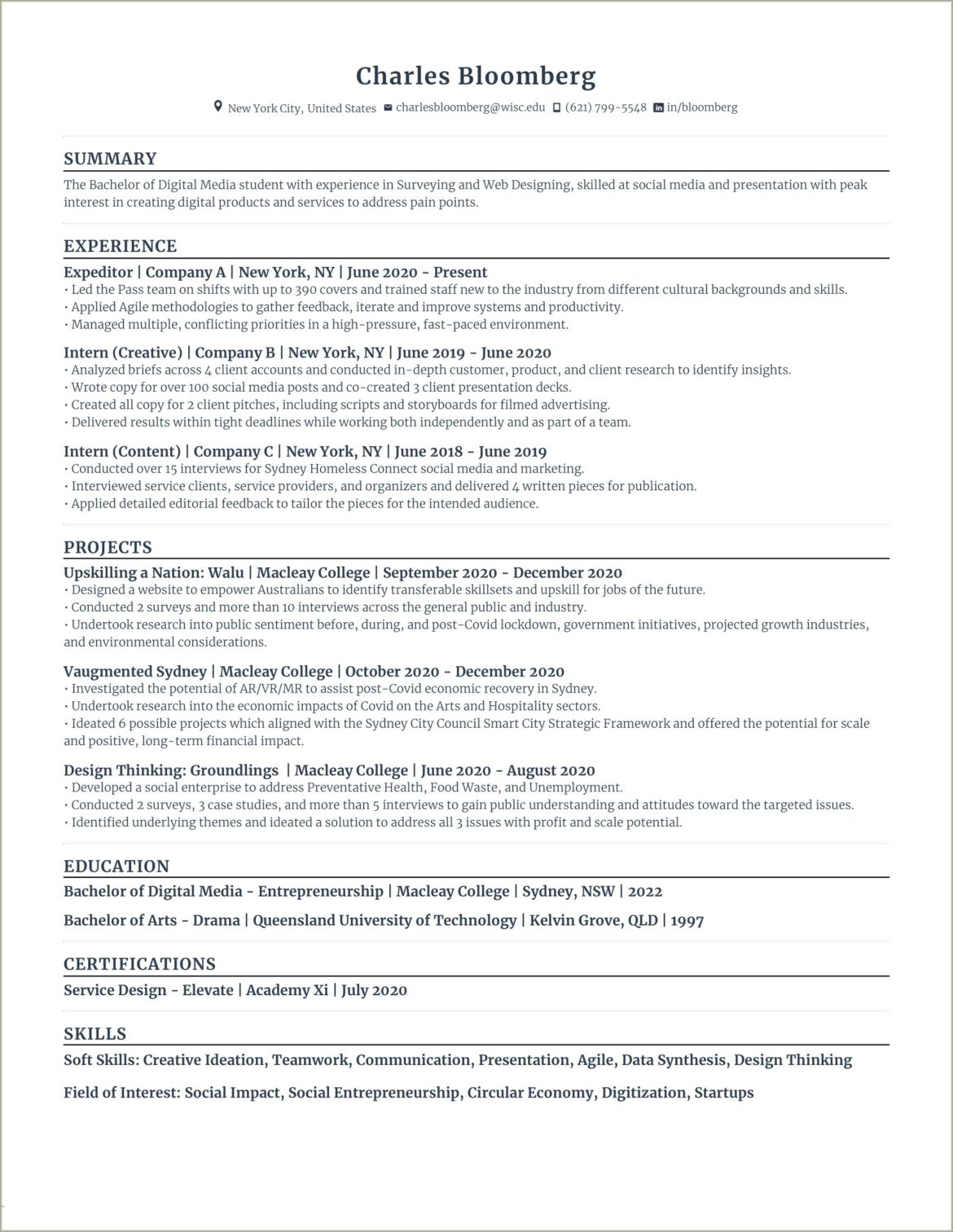 Alternative To Relevant Experience On Resume