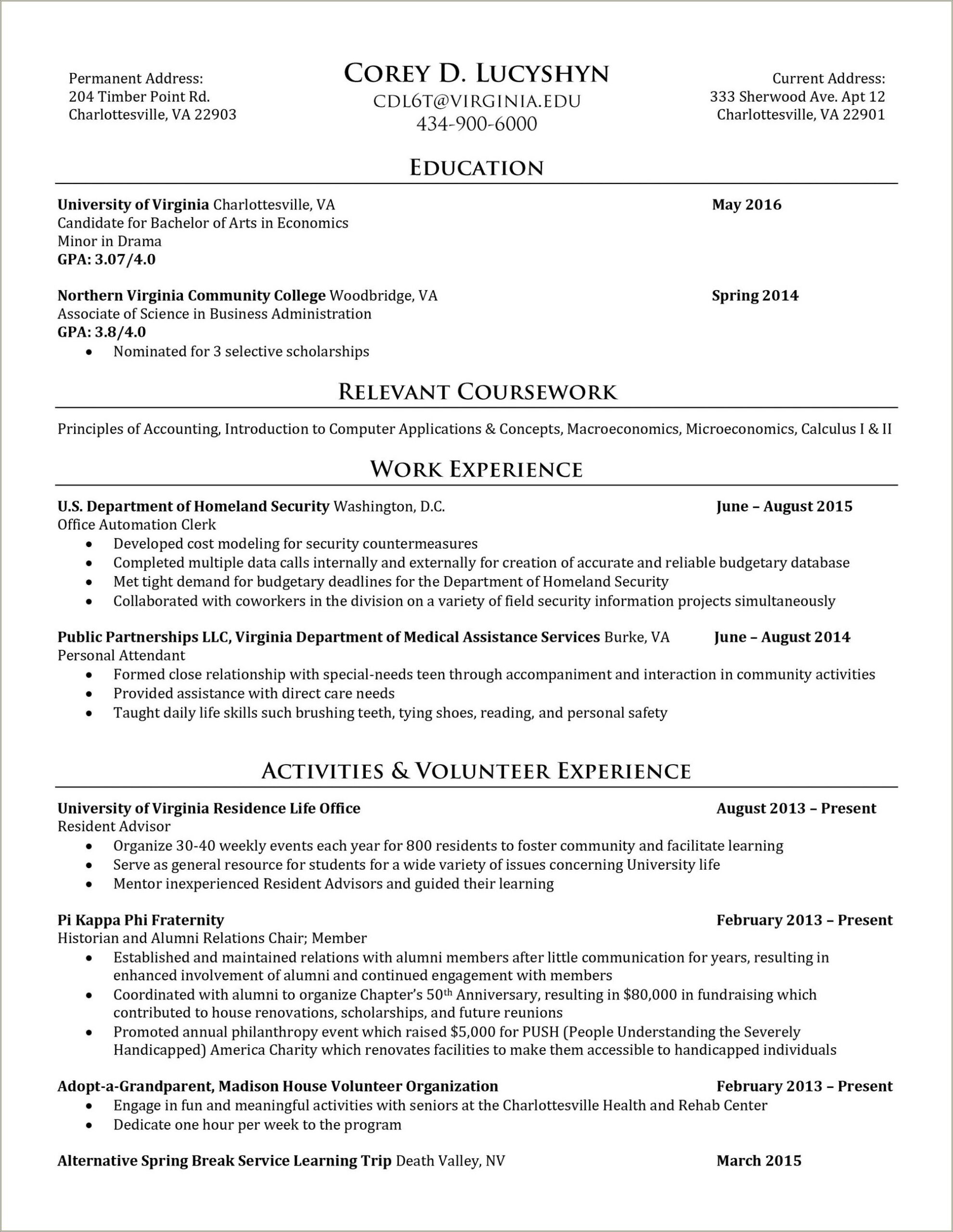 Alternative To Using Experience In Resume