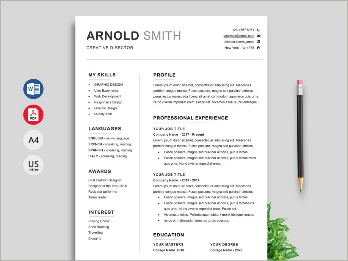 Amazing Resume Templates Free Word Document