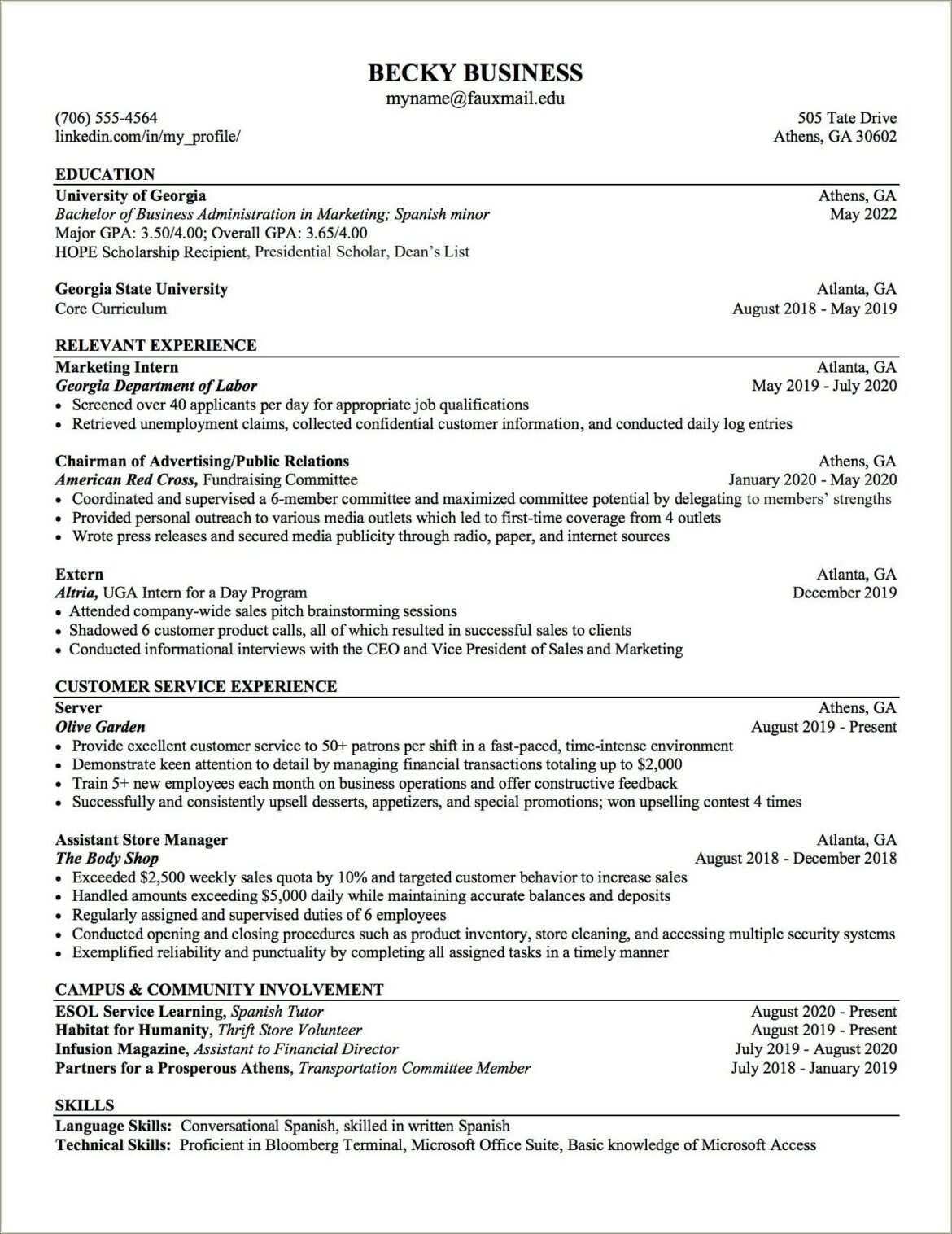 American Legion Member Resume Sample Example