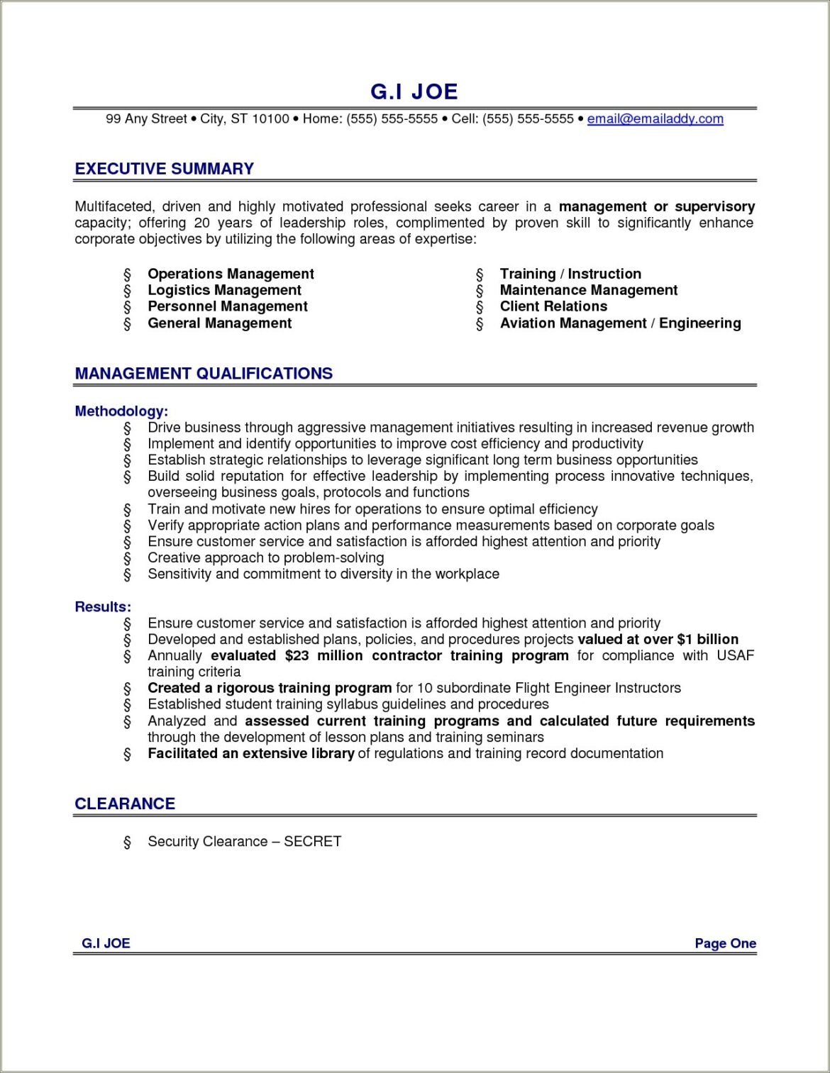 An Example Of A Summary On A Resume