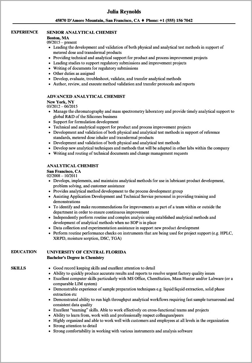 Analytical Skills To List On Resume