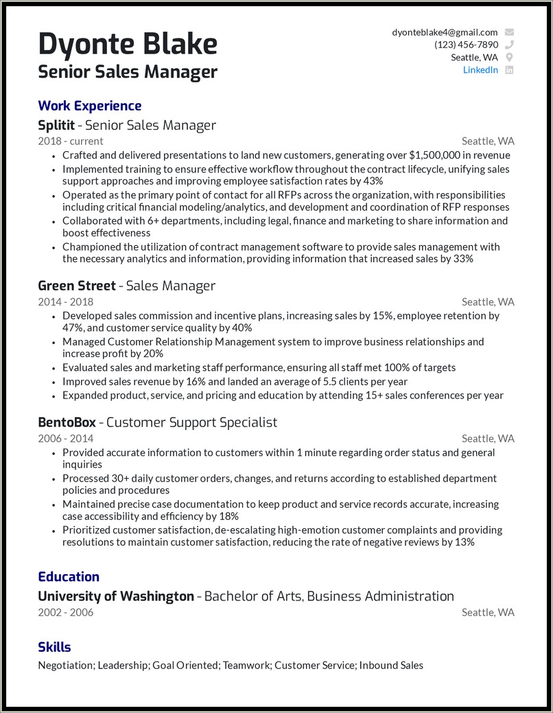 Anheuser Busch Tech Sales Manager Resume Examples