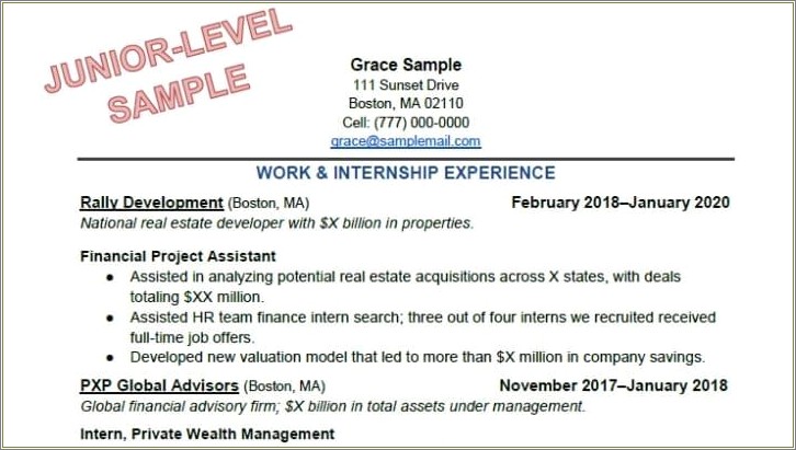 Another Way To Say Gain Experience In Resume