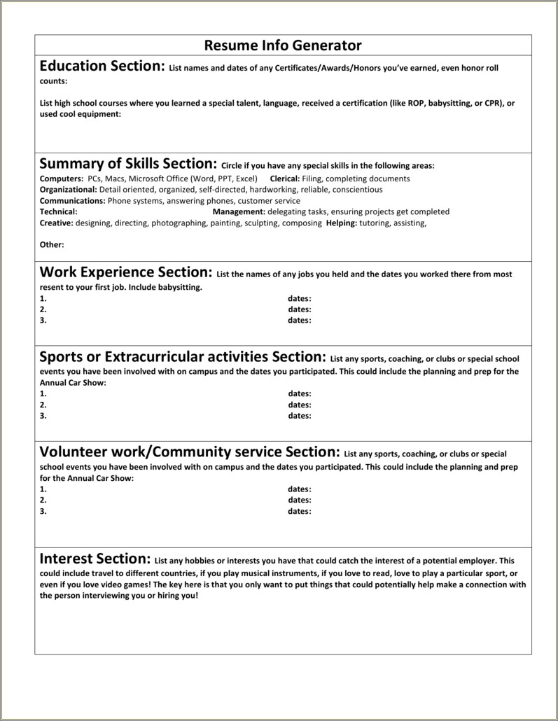 Another Word For Extracurricular Activities On Resume