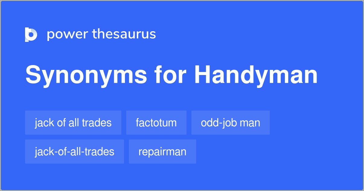 Another Word For Handyman For Resume