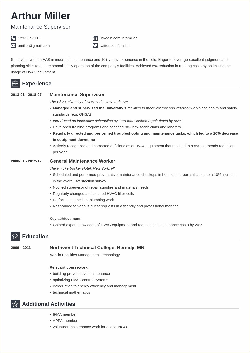 Apartment Maintenance Technician Job Description Resume