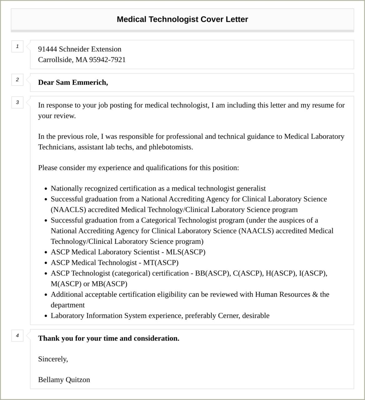 Application Letter And Resume Sample For Medtech