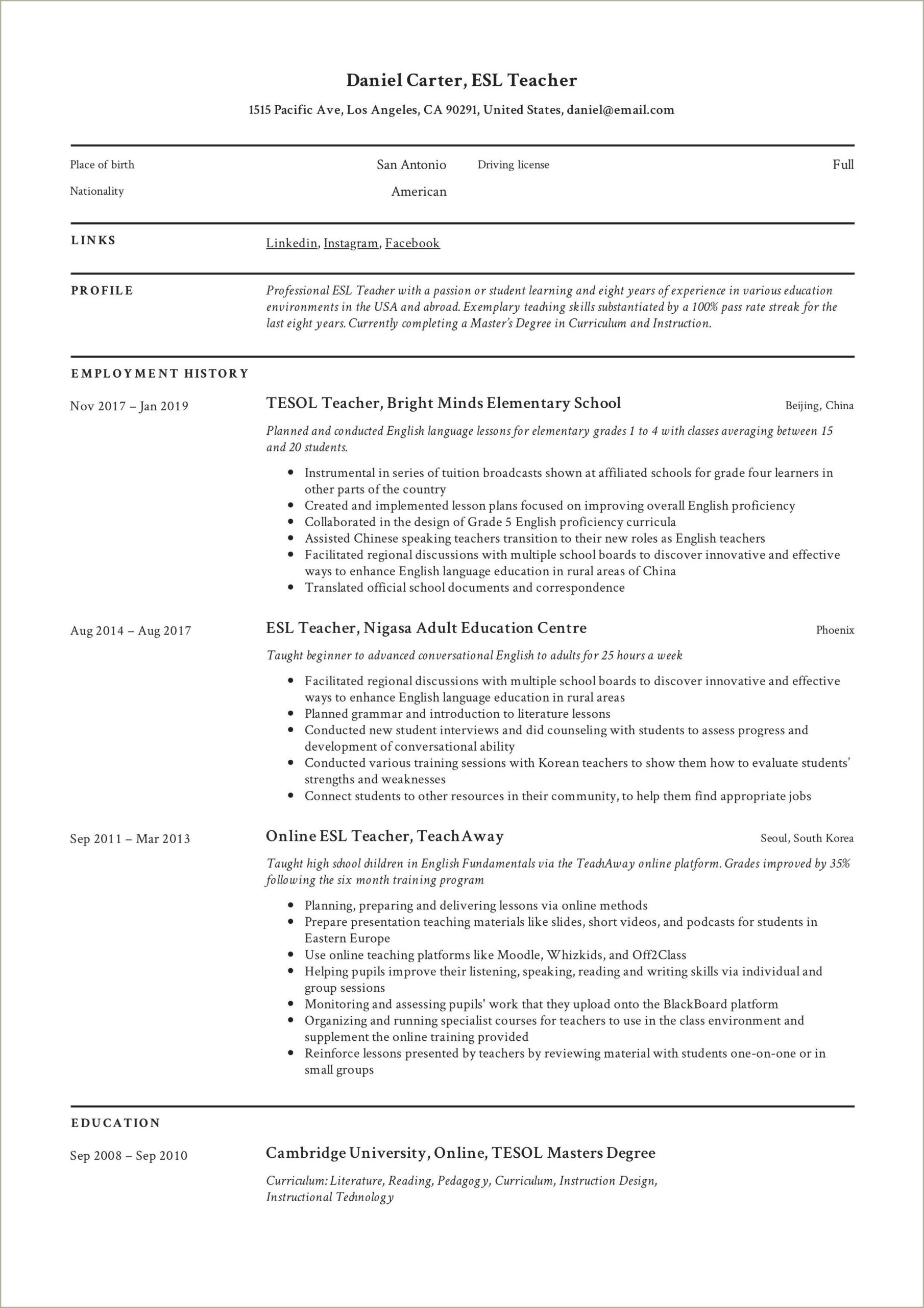 Application Resume Doesn't Match Work History Facebook