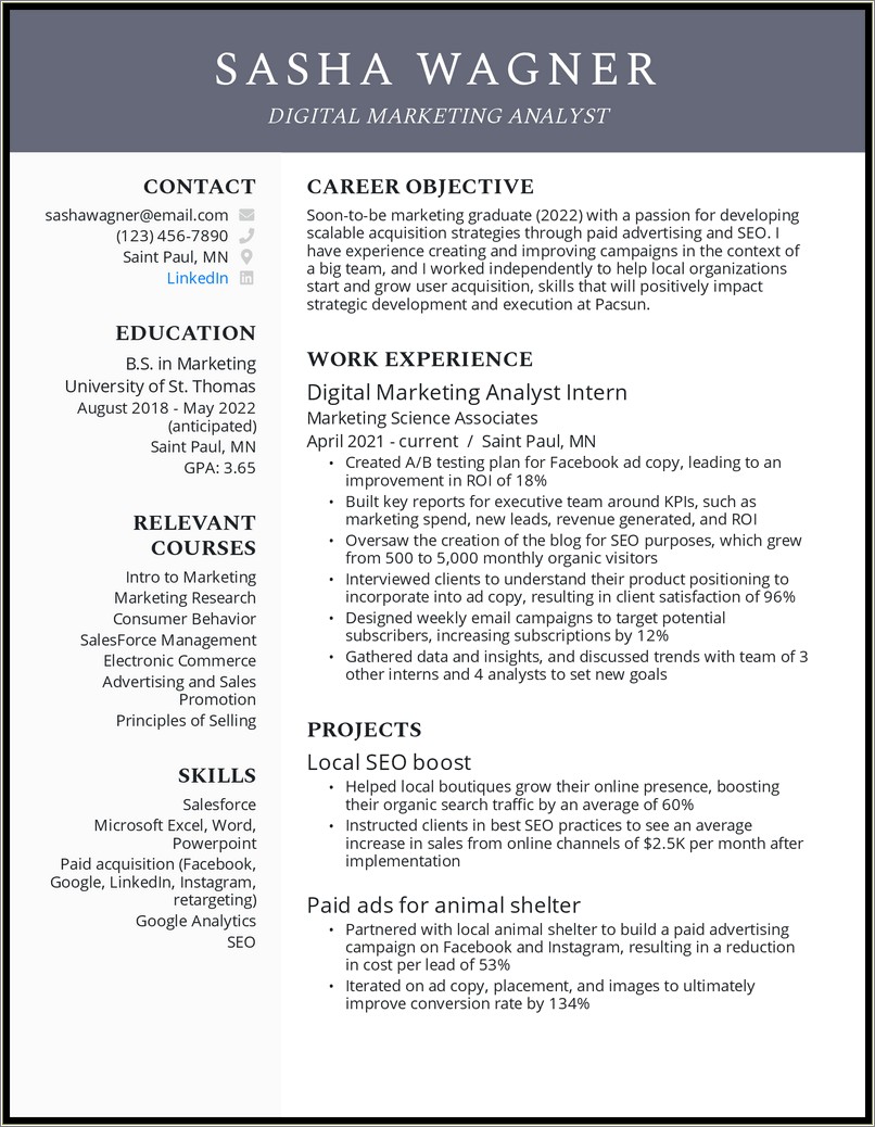 Applying For On Campus Job Resume